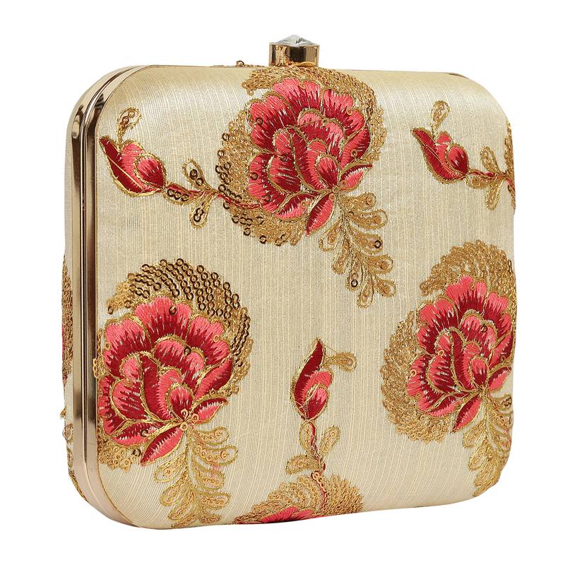 Worthyy Enterprises Embroidered Party Clutch For Women