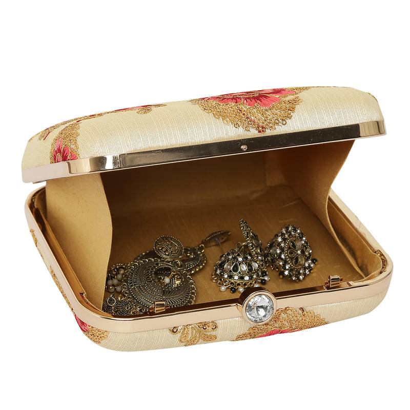 Worthyy Enterprises Embroidered Party Clutch For Women