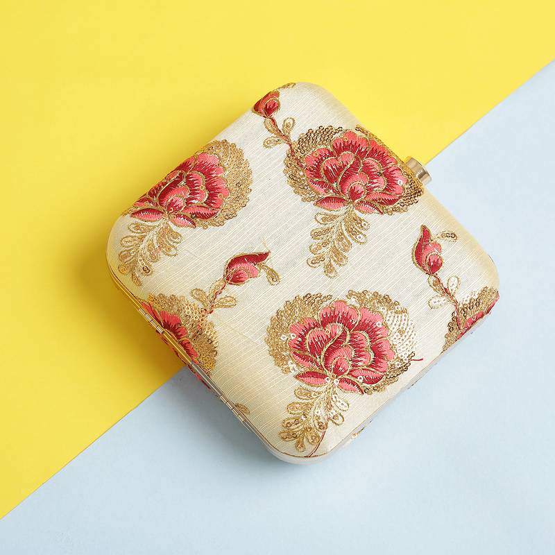 Worthyy Enterprises Embroidered Party Clutch For Women