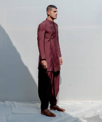 Rambler Maroon Men Kurta Set 3