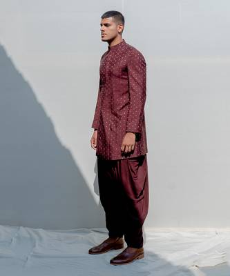 Rambler Maroon Men Kurta Set 4