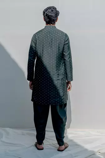 Vagabong Bottle Green Men Kurta Set
