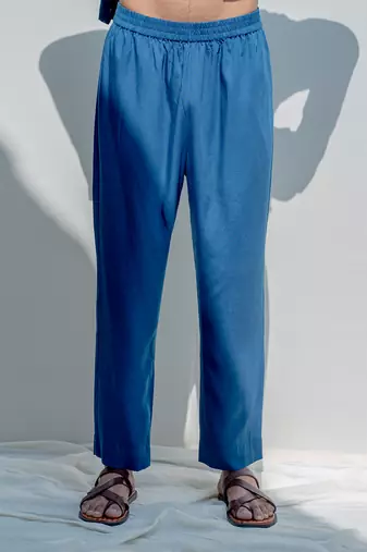 Bedoiun Turquoise Men Kurta