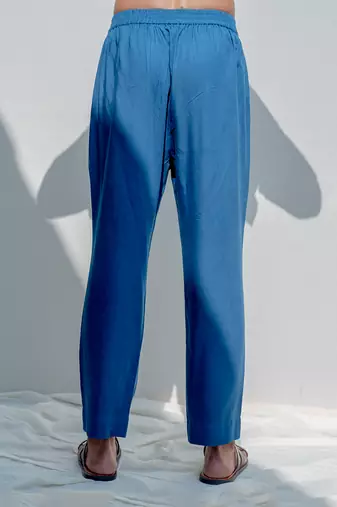 Bedoiun Turquoise Men Kurta