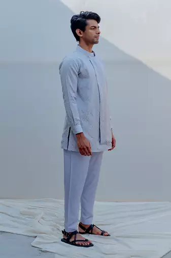 Tramp Grey Men Kurta