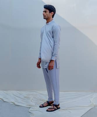 Tramp Grey Men Kurta 3