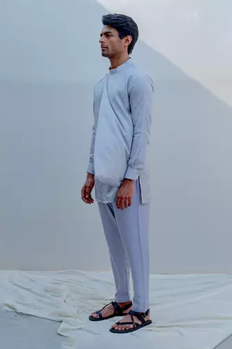 Tramp Grey Men Kurta