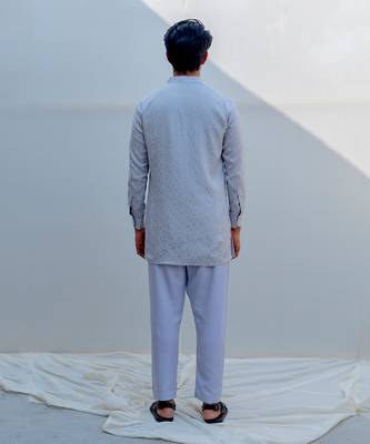 Tramp Grey Men Kurta 4