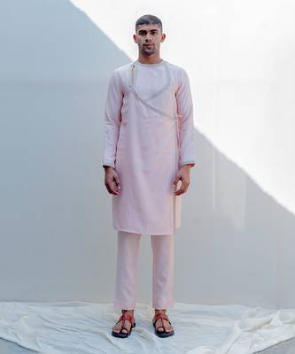 Miraj Peach Men Kurta 1