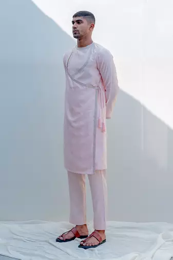 Miraj Peach Men Kurta