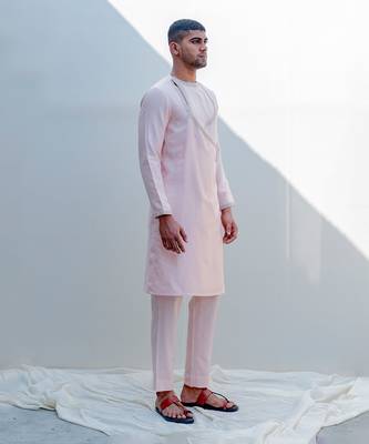 Miraj Peach Men Kurta 3