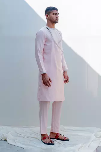 Miraj Peach Men Kurta