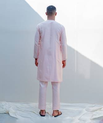 Miraj Peach Men Kurta 4