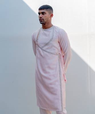 Miraj Peach Men Kurta 5