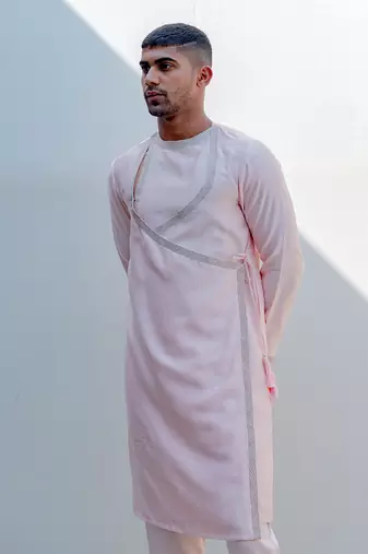 Miraj Peach Men Kurta