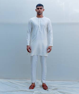 Romani Milky White Men Kurta 5
