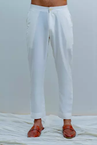 Romani Milky White Men Kurta