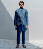 Prisem Turquoise Men Kurta Set