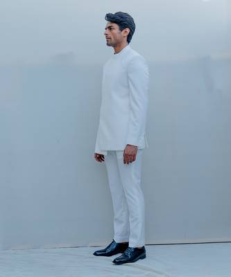 Alabaster Short Indo Western Jacket Set 2