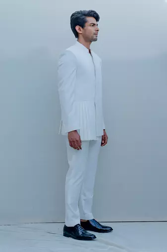 Alabaster Short Indo Western Jacket Set