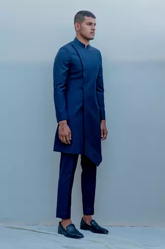Ultramarine Long Indo Western Jacket Set