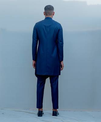 Ultramarine Long Indo Western Jacket Set 4