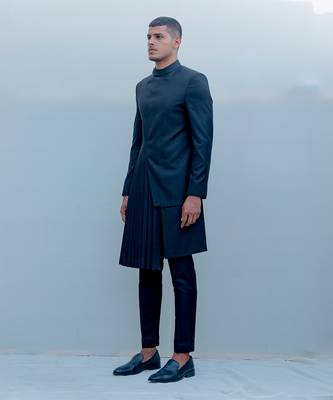 Stygian Long Indo Western Jacket Set 2