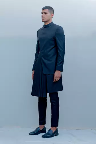 Stygian Long Indo Western Jacket Set