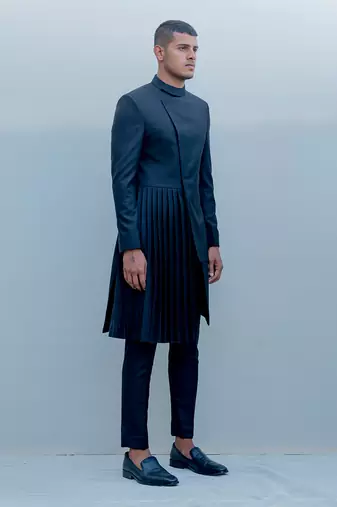 Stygian Long Indo Western Jacket Set