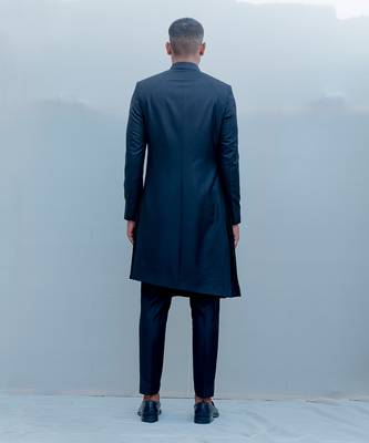 Stygian Long Indo Western Jacket Set 5