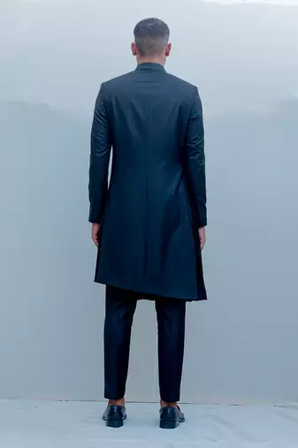 Stygian Long Indo Western Jacket Set