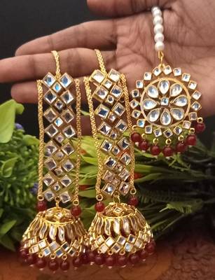 Maroon earrings 2