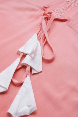 Peach embroidered viscose long-kurtis 5