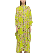 JSDC Front Open Button Style Printed Short Sleeves Top Dress 