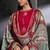 Marvelous pure muga silk red batik printed salwar suit