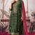 Gorgeous pure muga silk green bandhani printed salwar suit