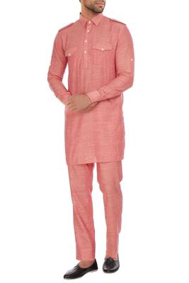 Ethnic Mens Pathani Style Kurta in pink color designer wear from size 30 To 58 1