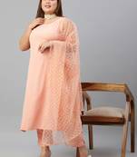 XL LOVE by Janasya Peach plain crepe salwar