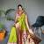 Green woven banarasi saree with blouse