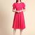 Pink woven polyester long-dresses