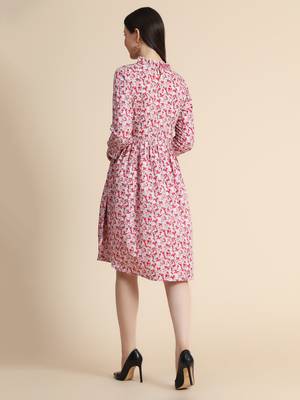 Multicolor printed polyester long-dresses 3