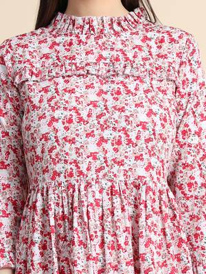 Multicolor printed polyester long-dresses 5