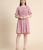 Multicolor printed polyester long-dresses