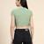 Green plain polyester crop-tops