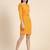Mustard woven polyester long-dresses