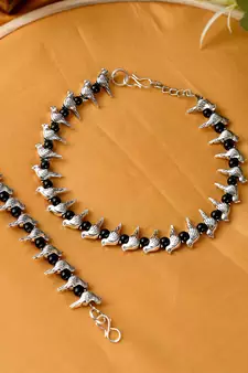 Sparrow Beaded Chain Anklet