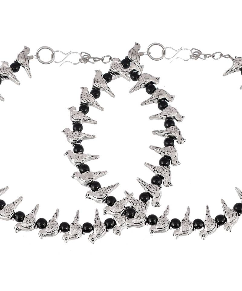 Sparrow Beaded Chain Anklet