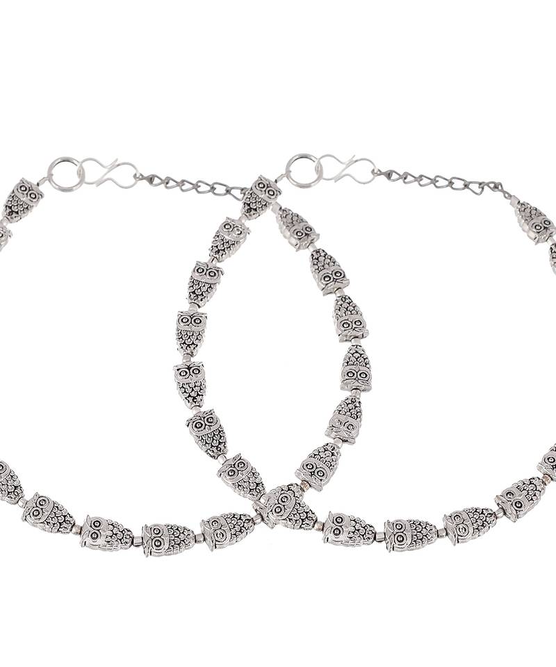 Chain Anklet with Silver Plated Owl