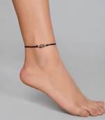 Triple Ball Black Thread Evil Eye Anklet