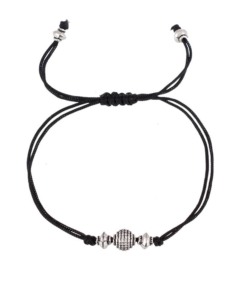 Triple Ball Black Thread Evil Eye Anklet